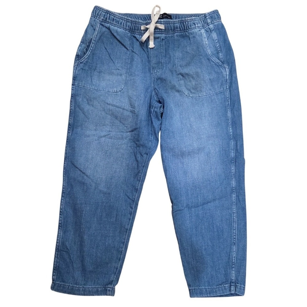 Gap Easy Jean Pull On Stretch Pull On Hi Rise Norm Weekend Large Blue Lightweigh